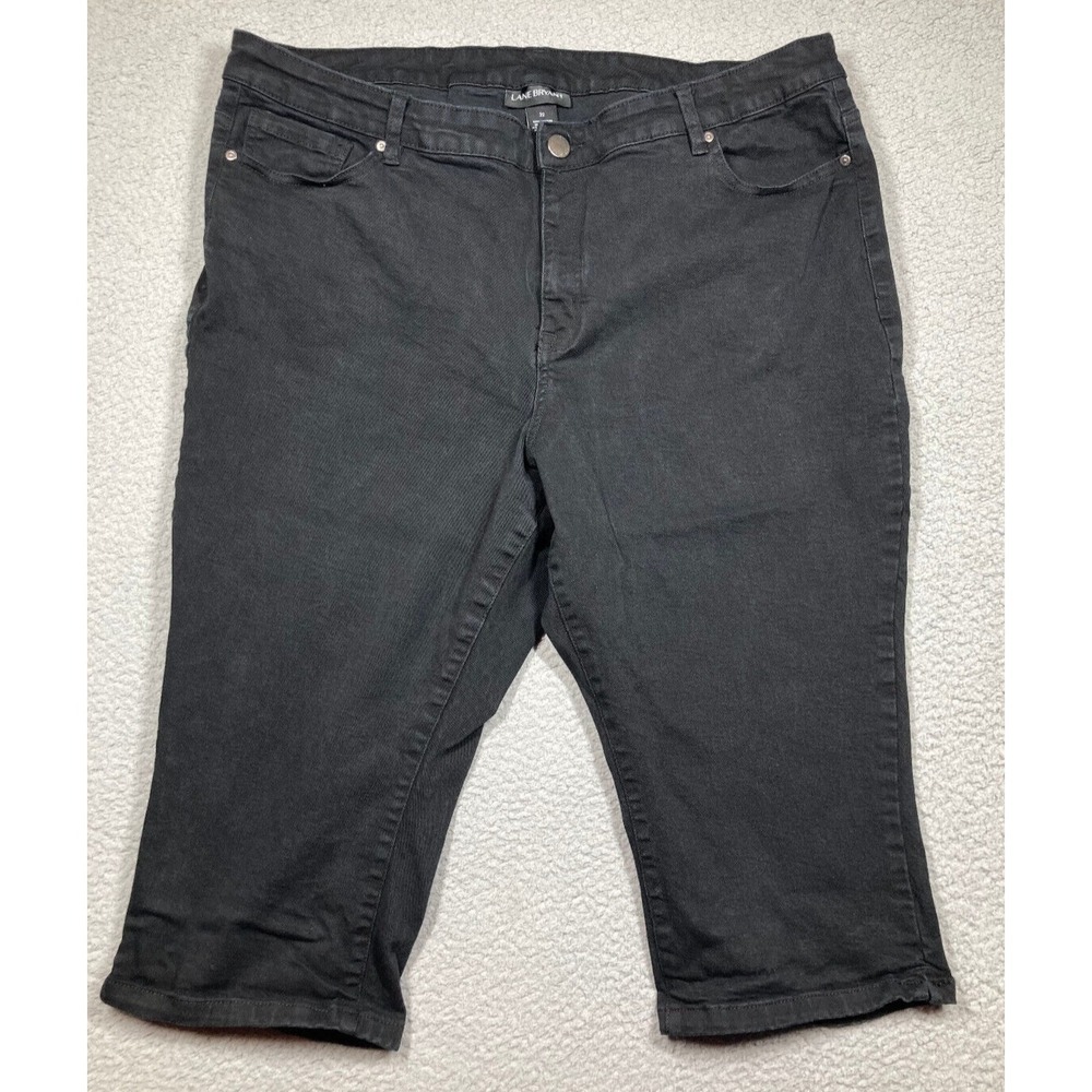 Lane Bryant Jeans Women's Plus 22‎ Black Capri High Rise 5 Pocket Stretch Denim